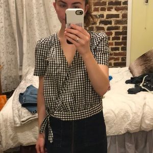 Madewell gingham tie top